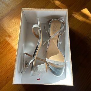 Silver Low Block heels